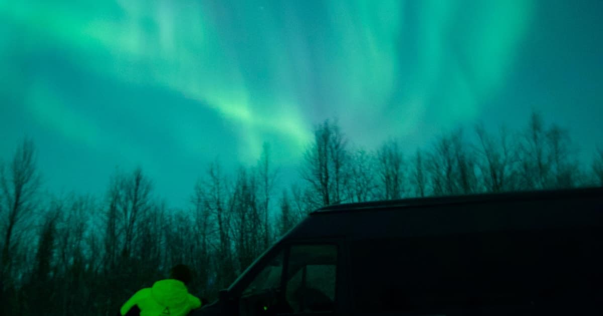 Aurora hunting tour by car